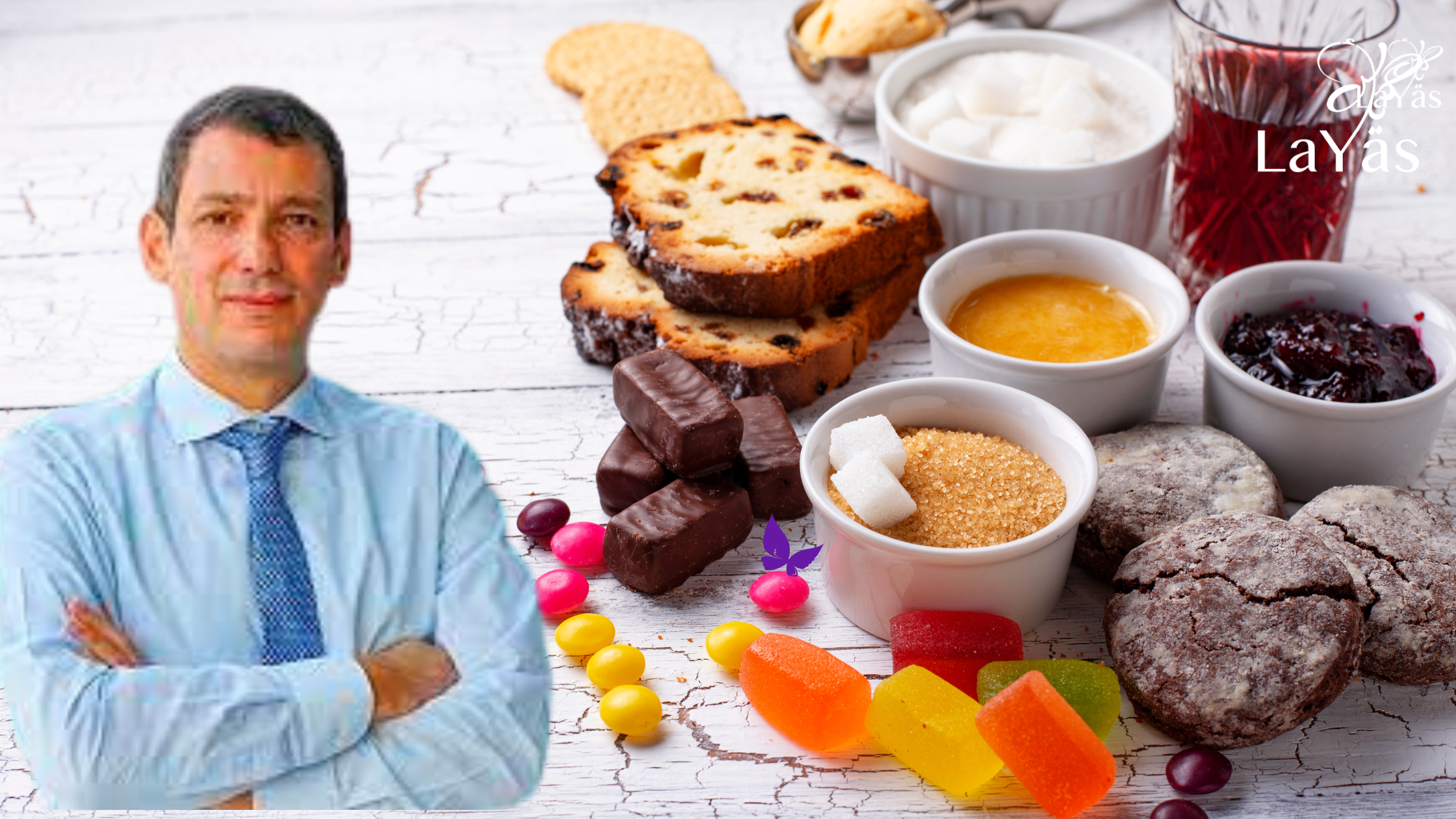 Image of sugar and Carbs and a doctor